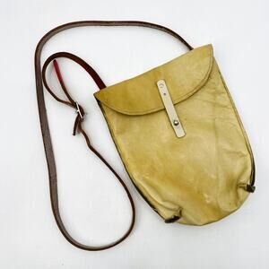 by elke tan leather crossbody satchel purse
